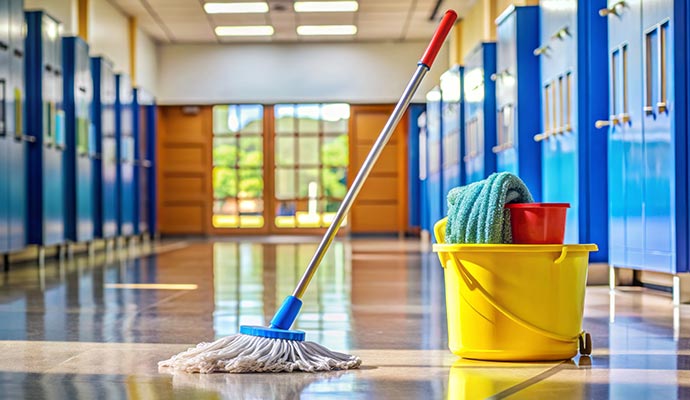 Expert cleaning School floor