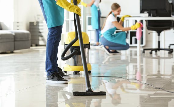 Large office space cleaning