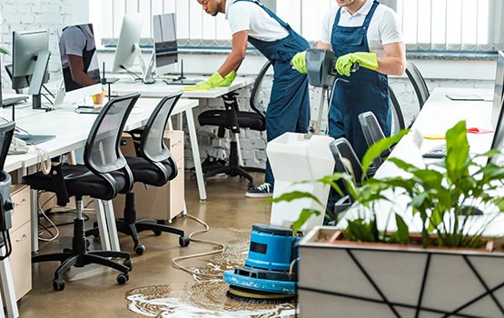 office floor and desk cleaning